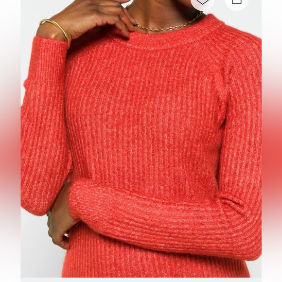 Stitch Fix Vero Moda | Leroya Crew Neck Pullover Sweater | Burnt Orange | Medium - Picture 1 of 12
